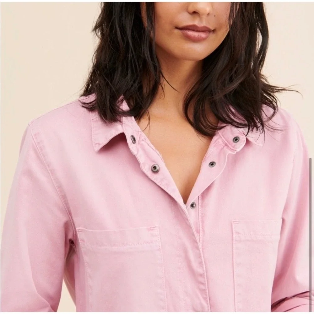 One Teaspoon Prophecy Romper Pink Cotton Utility Button Front Womens Size Small - Picture 2 of 12